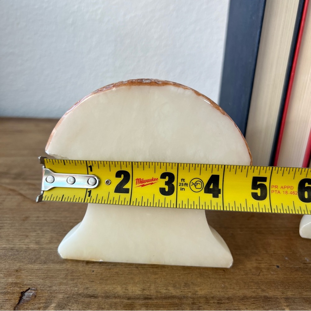 Vintage Mid Century Modern Marble Mushroom Bookends Textured Top MCM 60s/70s - Picture 10 of 11
